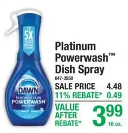 Menards Dawn platinum plus powerwash dish spray offer