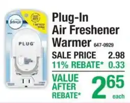 Menards Febreze plug-in air freshener warmer offer