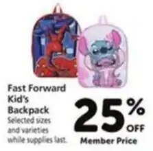 Vons Fast Forward Kid's Backpack offer