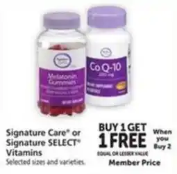 Vons Signature Care or Signature SELECT Vitamins offer