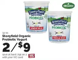 Harris Teeter Stonyfield Organic Probiotic Yogurt offer