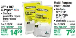 Menards Performax multi-purpose cotton paint towels offer