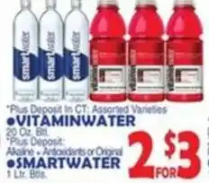 Bravo Supermarkets Vitaminwater or Smartwater offer