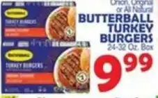 Bravo Supermarkets Butterball turkey burgers offer