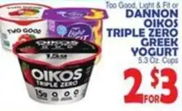 Bravo Supermarkets Dannon Oikos Triple Zero Greek Yogurt offer