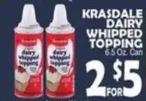 Bravo Supermarkets Krasdale dairy whipped topping offer