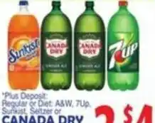 Bravo Supermarkets A&W, 7Up, Surkist, Seltzer or Canada Dry offer