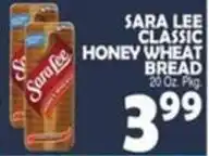 Bravo Supermarkets Sara Lee classic honey wheat bread offer