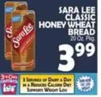 Bravo Supermarkets Sara Lee classic honey wheat bread offer