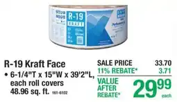 Menards R-19 Kraft Face offer