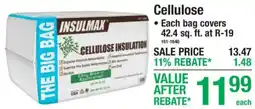 Menards Insulmax cellulose insulation offer