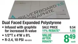 Menards Silverboard graphite dual faced expanded polystyrene offer