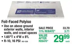 Menards Johns Manville foil-faced polyiso offer
