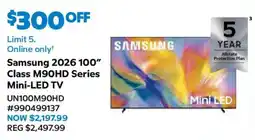 Sam's Club Samsung 2026 100" Class M90HD Series Mini-LED TV offer