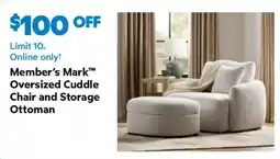 Sam's Club Member's Mark Oversized Cuddle Chair and Storage Ottoman offer