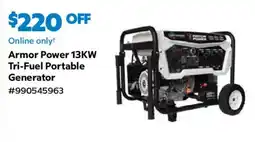 Sam's Club Armor Power 13kw Tri-Fuel Portable Generator offer