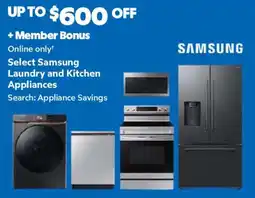 Sam's Club Samsung laundry and kitchen appliances offer