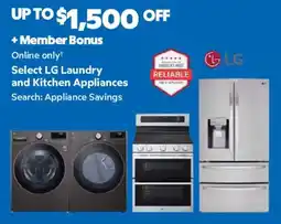 Sam's Club Select LG Laundry and Kitchen Appliances offer