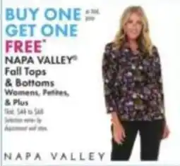 Boscov's Napa Valley fall tops & bottoms offer