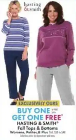 Boscov's Hasting & Smith Fall Tops & Bottoms offer