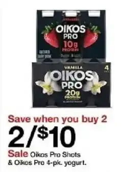 Target Oikos Pro Shots & Oikos Pro 4-pk. yogurt offer