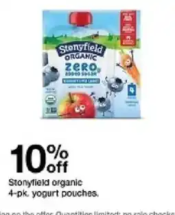 Target Stonyfield organic yogurt pouches offer
