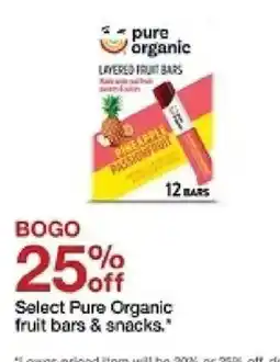 Target Pure Organic fruit bars & snacks offer