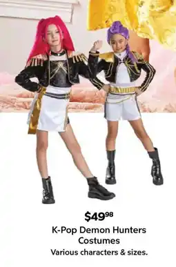 Sam's Club K-Pop Demon Hunters Costumes offer