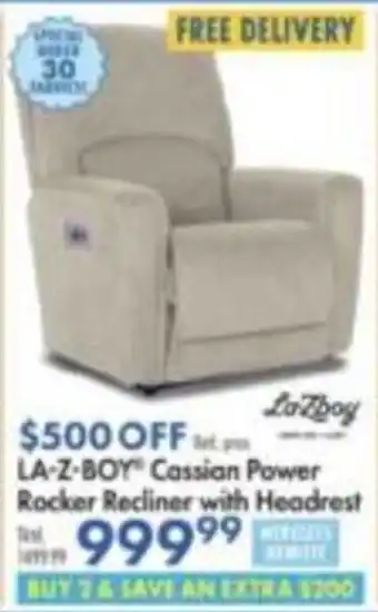 La-Z-Boy Cassian Power Rocker Recliner with Headrest