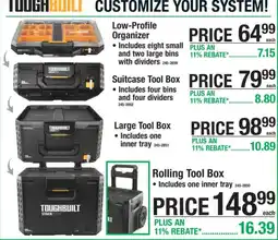 Menards Toughbuilt rolling tool box offer