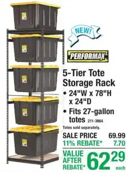 Menards Performax 5-Tier Tote Storage Rack offer