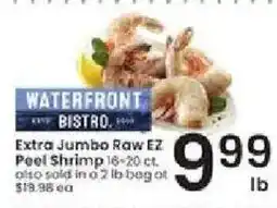 Albertsons Waterfront Bistro extra jumbo raw ez peel shrimp offer