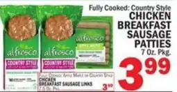 Bravo Supermarkets Alfresco country style chicken breakfast sausage patties offer