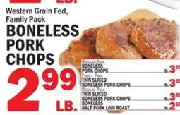 Bravo Supermarkets Western Grain Fed boneless pork chops offer