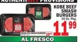 Bravo Supermarkets Al fresco grass fed smash burgers offer