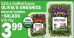 Bravo Supermarkets Olivia's Organics salads offer