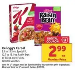 Vons Kellogg's Cereal offer