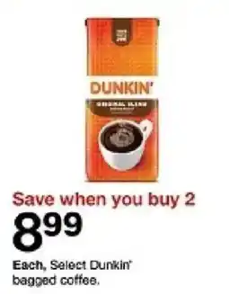 Target Select Dunkin' bagged coffee offer