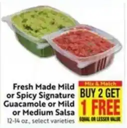 Lucky Supermarkets Fresh Made Mild or Spicy Signature Guacamole or Mild or Medium Salsa offer