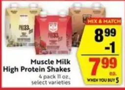 Lucky Supermarkets Muscle Milk High Protein Shakes offer