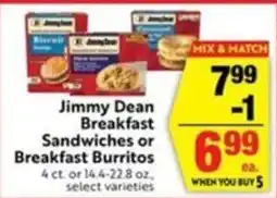 Lucky Supermarkets Jimmy Dean Breakfast Sandwiches or Breakfast Burritos offer