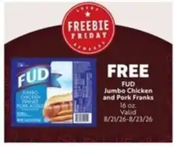 Lucky Supermarkets Fud jumbo chicken and pork franks offer