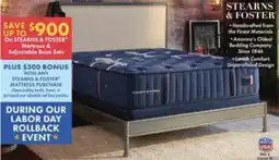 Boscov's Stearns & Foster Mattress & Adjustable Base Sets offer