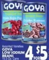 Bravo Supermarkets Goya low sodium beans offer