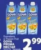 Bravo Supermarkets Goya guanabana or passion fruit nectar offer
