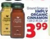 Bravo Supermarkets Simply Organic Ground Ginger or Cinnamon offer