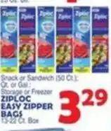 Bravo Supermarkets Ziploc easy zipper bags offer