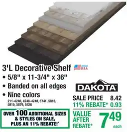 Menards Dakota 3'L Decorative Shelf offer