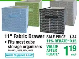 Menards 11" Fabric Drawer offer