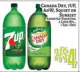 Trade Fair Supermarket Canada Dry 7up A&W Squirt or Sunkist Assorted Varieties offer